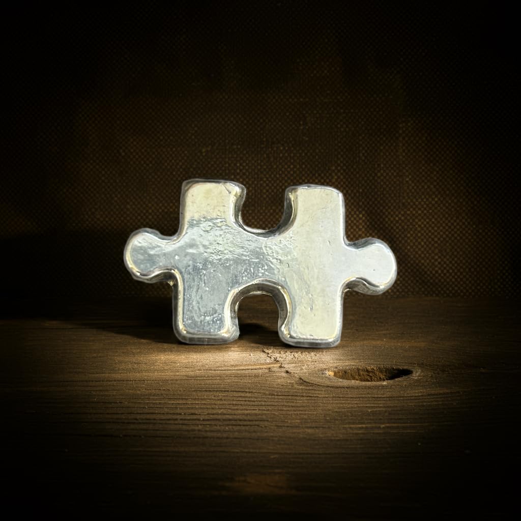 50g Jigsaw piece, solid silver, 999fs handmade in Scotland collectible silver art gift. - Image 2