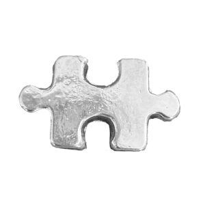 50g Jigsaw piece, solid silver, 999fs handmade in Scotland collectible silver art gift.