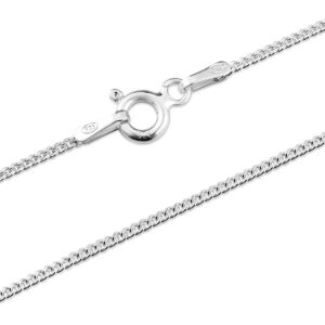 925 Sterling Silver Children's Curb chain - 14 inches (35mm) - short for children only - Small 1.2mm thick - see all photos. - Gift boxed. 8500/14