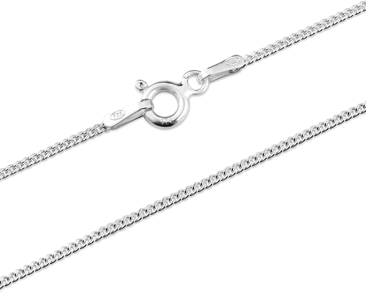 925 Sterling Silver Children's Curb chain - 14 inches (35mm) - short for children only - Small 1.2mm thick - see all photos. - Gift boxed. 8500/14