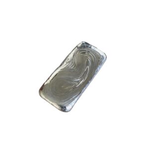 4 Troy Ounce Ripple Bar, Handmade Scottish Silver with Elegant Pour Lines, Unique Gift for Special Occasions.