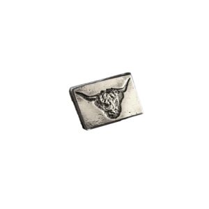 2oz Highland Cow Silver Bar, Unique Handmade 999fs Silver Art from Scotland, Ideal Collectible Gift