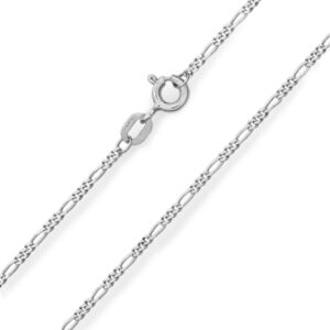 Designer Inspirations Boutique 925 Sterling Silver 1.2/1.55/2.1 MM Diamond Cut Figaro Chain Necklace for Women Men Unisex - 16" 18" 20" 22" 24" Inch