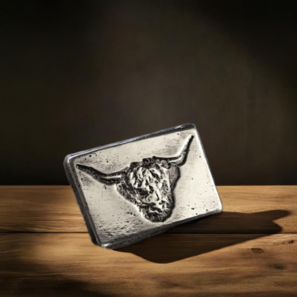 2oz Highland Cow Silver Bar, Unique Handmade 999fs Silver Art from Scotland, Ideal Collectible Gift - Image 2