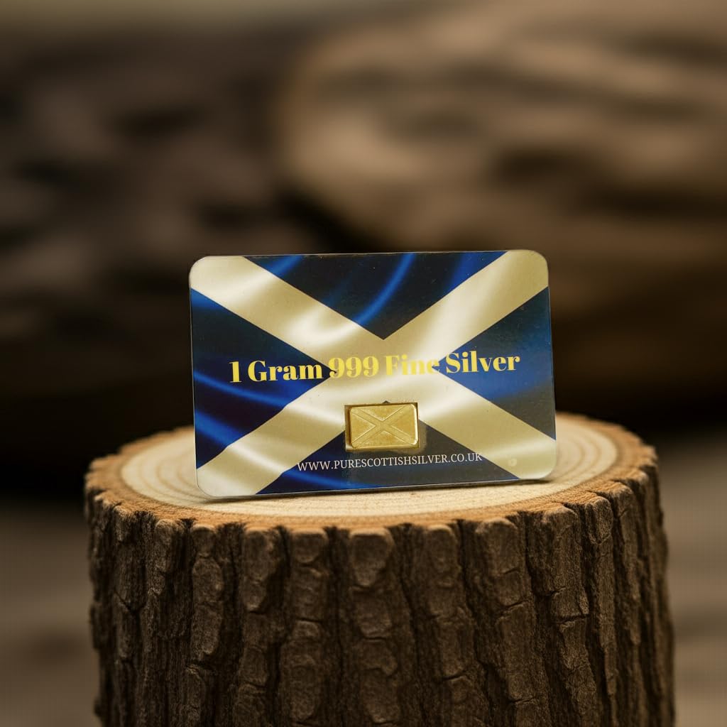 1 gram Saltire solid silver bar, 999fs handcrafted in Scotland, ideal for stacking and gifting silver enthusiasts. - Image 7