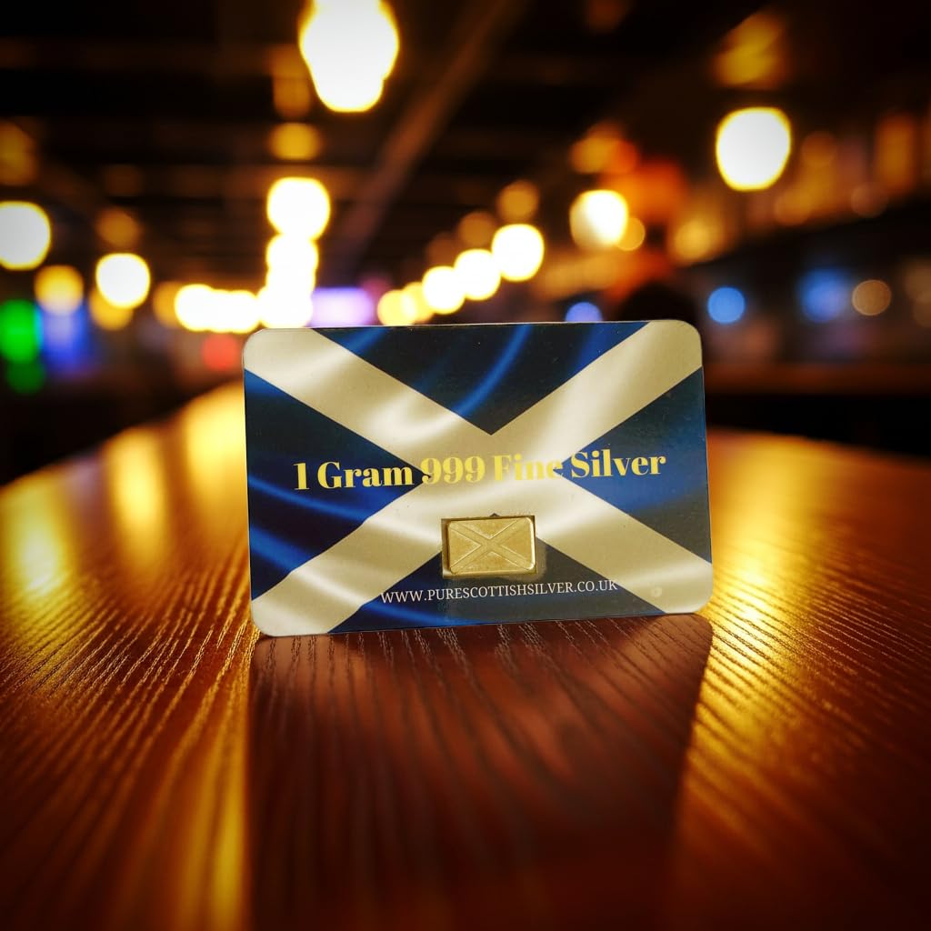 1 gram Saltire solid silver bar, 999fs handcrafted in Scotland, ideal for stacking and gifting silver enthusiasts. - Image 8