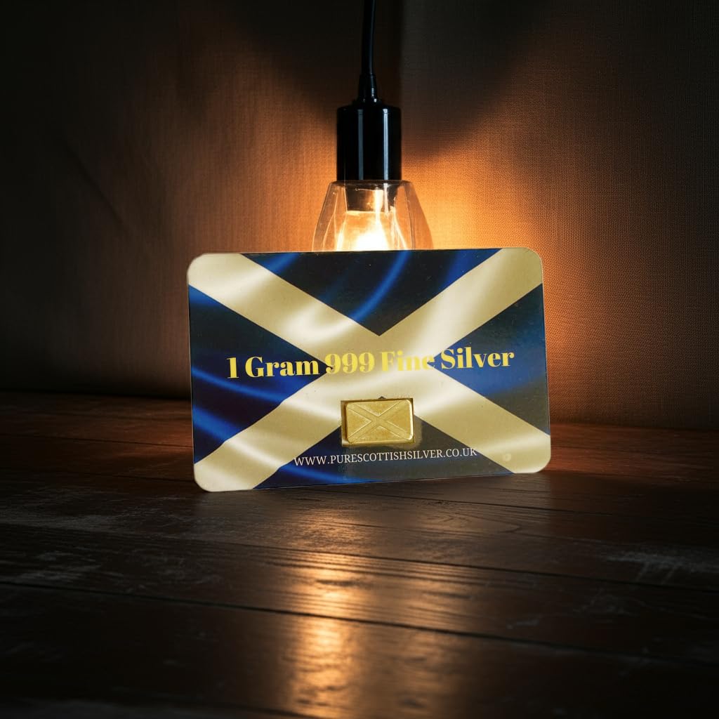 1 gram Saltire solid silver bar, 999fs handcrafted in Scotland, ideal for stacking and gifting silver enthusiasts. - Image 3