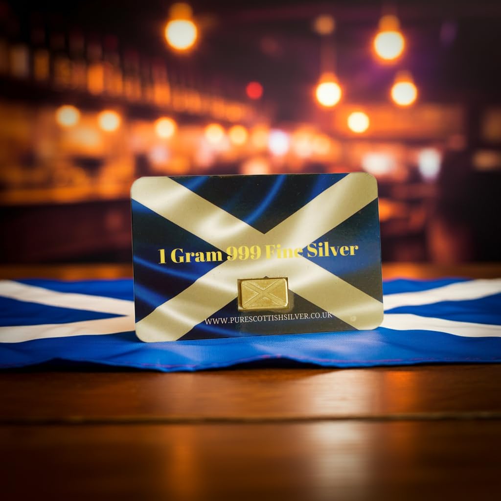 1 gram Saltire solid silver bar, 999fs handcrafted in Scotland, ideal for stacking and gifting silver enthusiasts. - Image 5