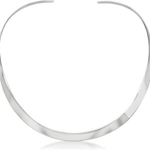 Designer Inspirations Boutique Solid Sterling Silver Choker Necklaces for Women/Girls - Choker Necklace Collar - Adjustable Torque/Torc Neck Choker - 925 Sterling Silver Choker - Chokers for Women