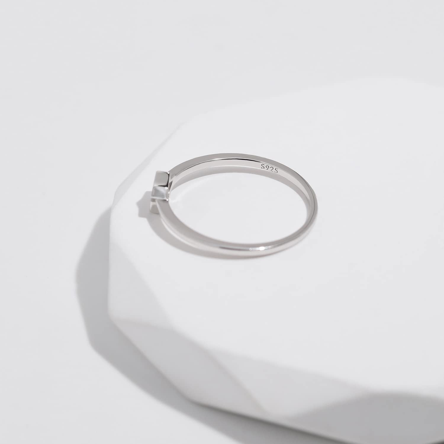 Meissa Star Ring Sterling Silver for Women Celestial Ring Pure Silver Ring Cute Midi Ring Thin Stacking Ring Size K-P, Silver, M 1/2 - Image 8