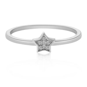 Meissa Star Ring Sterling Silver for Women Celestial Ring Pure Silver Ring Cute Midi Ring Thin Stacking Ring Size K-P, Silver, M 1/2