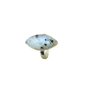 Black Tourmaline Moonstone Pure 925 Sterling Silver Handmade Statement Ring Tourmaline Moonstone Jewelry Gift For Women (T)
