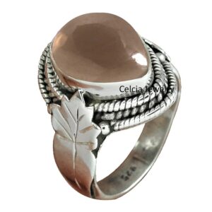Genuine Smoky Quartz Brown Gemstone Pear Shape Ring, Pure 925 Sterling Silver Statement Band Ring, Unique Handmade Fine Jewelry for Women