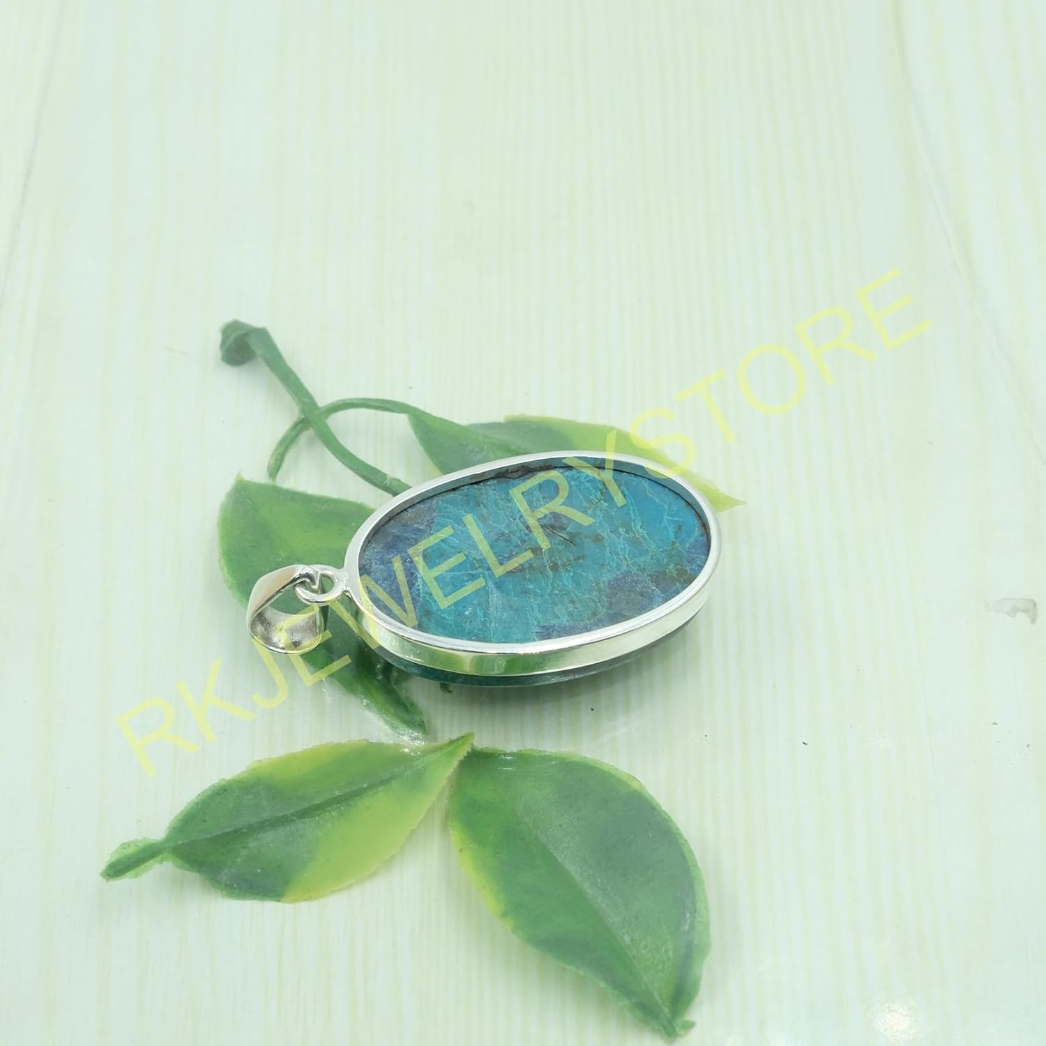 Blue Shattuckite Gemstone Pendant Necklace Pure 925 Sterling Silver Handmade Statement Pendant Large Stone Pendant Shattuckite Jewelry Gift For Men And Women - Image 7