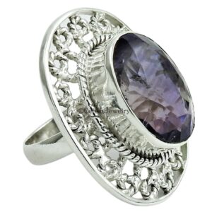 Genuine Amethyst Purple Womens Ring, Pure 925 Sterling Silver Wedding Ring, Anniversary Gifts for Her, Statement Ring, Spiritual Gifts, Anxiety Ring, Mothers Day Gifts, February Birthstone Size 7