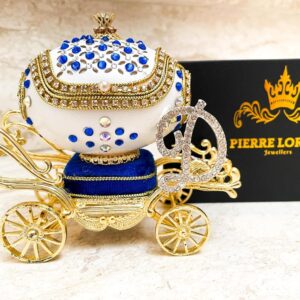 1997 Lady Diana Spencer Royal Carriage Centrepiece Imperial EGG Collectible Princess Diana Memoir NATURAL HANDCARVED MUSIC Egg Pure GOLD decor Austrian Crystal Diamonds Handset Egg & SILVER coin gift