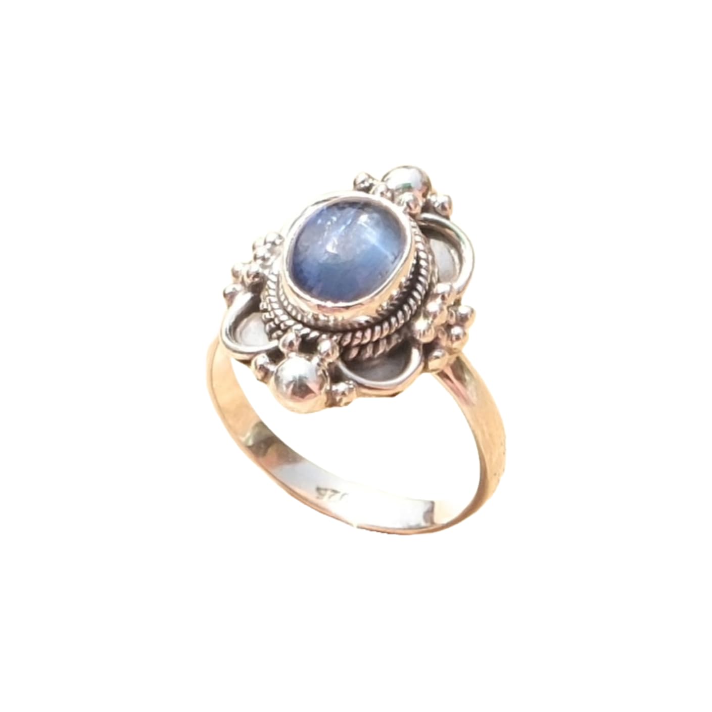 Blue Kyanite Gemstone Ring Pure 925 Sterling Silver Handmade Ring Promise Rings Kyanite Valentines Day Gift Jewellery For Girlfriend Women Her Him (U)