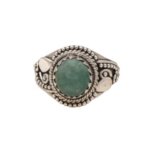 Unique Design Green Amazonite Pure 925 Sterling Silver Handmade Ring Statement Ring Promise Ring Gift Jewellery For Wife Girlfriend (O)