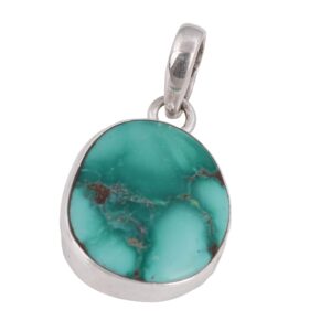 Turquoise Pendant Pure 925 Sterling Silver Pendant Handmade Gemstone Pendant Christmas Gifts for Women