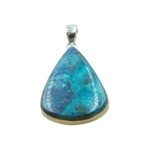 Blue Shattuckite Pendant Pure 925 Sterling Silver Pendant Statement Pendant Necklace Blue Stone Pendant Shattuckite Christmas Gift Jewelry For Her
