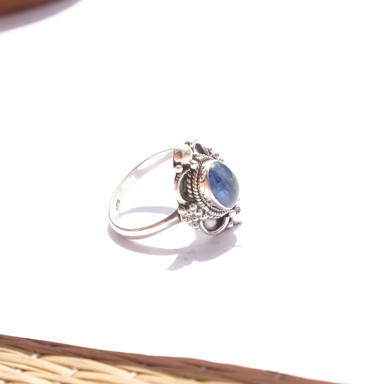 Blue Kyanite Gemstone Ring Pure 925 Sterling Silver Handmade Ring Promise Rings Kyanite Valentines Day Gift Jewellery For Girlfriend Women Her Him (U) - Image 6