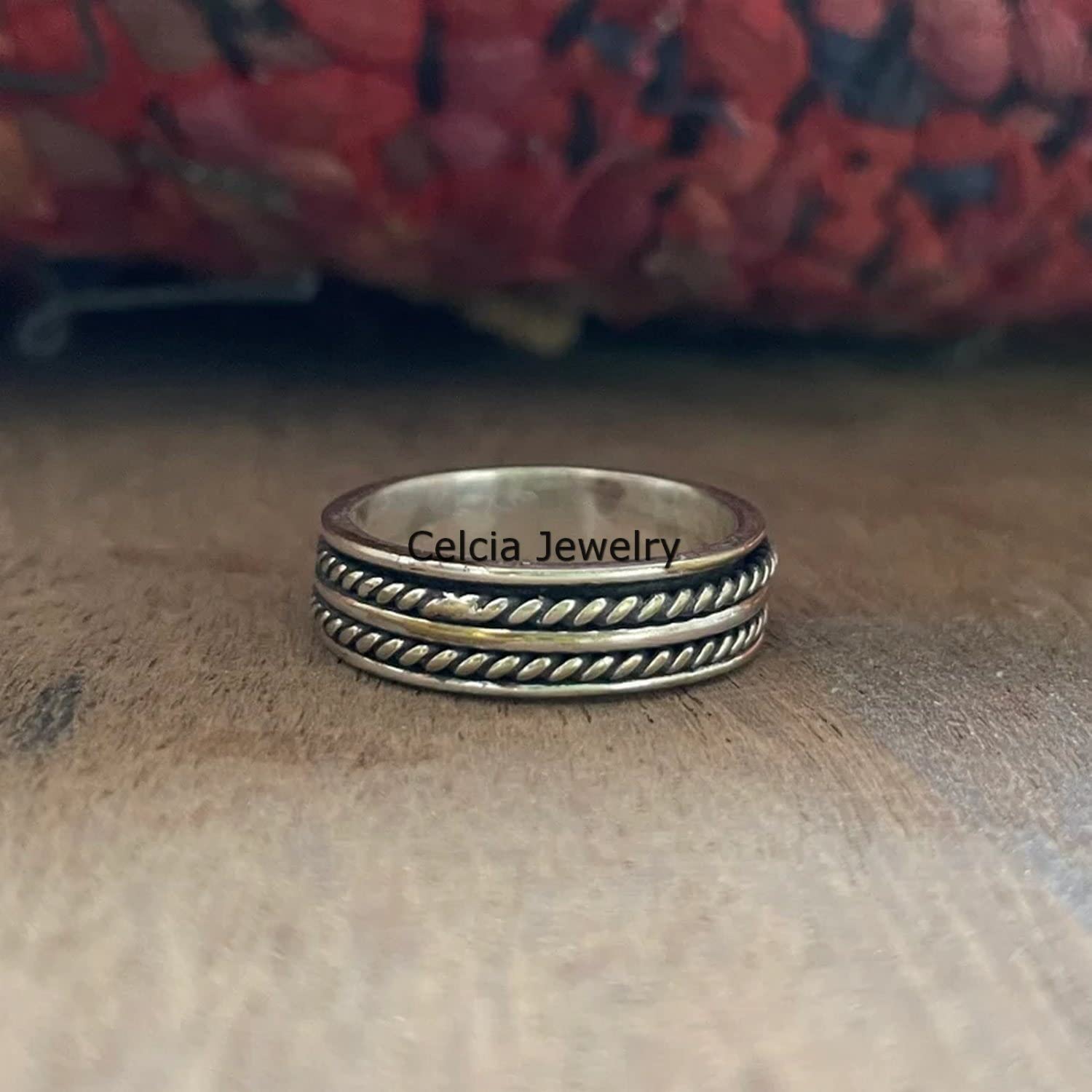 Unique Heart Spinner Ring, Love Ring, Spin Meditation Ring, Pure 925 Sterling Silver Spinning Ring, Anxiety Ring, Fidget Ring, Thin Ring - Image 5
