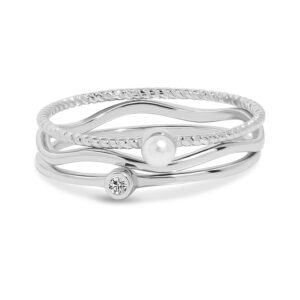 Meissa Stackable Ring Set of 3 Sterling Silver Ring for Women Pure Silver Stacking Ring Thin Minimalist Ring Handmade Rings (Silver, M 1/2)