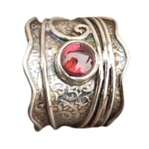 Garnet Gemstone Spinner Ring, Unique Handmade Ring, Dainty Ring, Spin Meditation Ring, Pure 925 Sterling Silver Spinning Ring, January Birthstone Ring (US Ring size 4)