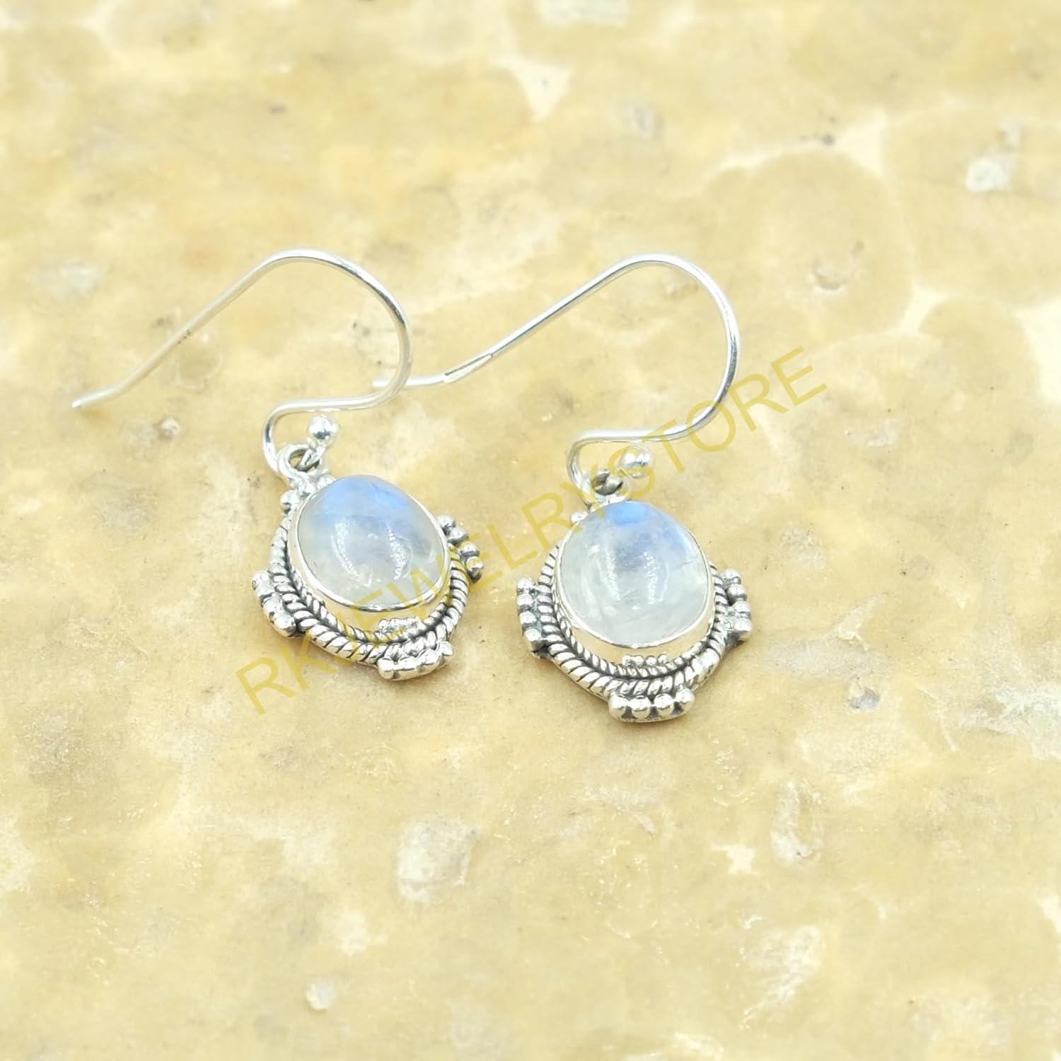 Blue Rainbow Moonstone Pure 925 Sterling Silver Handmade Design Drop Dangle Earrings Moonstone Jewelry Earrings For Women Birthday Anniversary Gift Jewelry For Wife Mom Girlfriend - Image 8