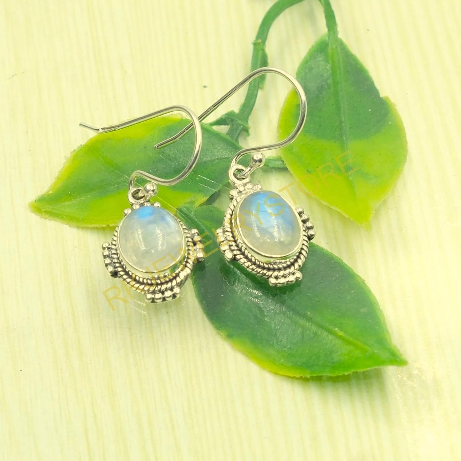 Blue Rainbow Moonstone Pure 925 Sterling Silver Handmade Design Drop Dangle Earrings Moonstone Jewelry Earrings For Women Birthday Anniversary Gift Jewelry For Wife Mom Girlfriend - Image 5