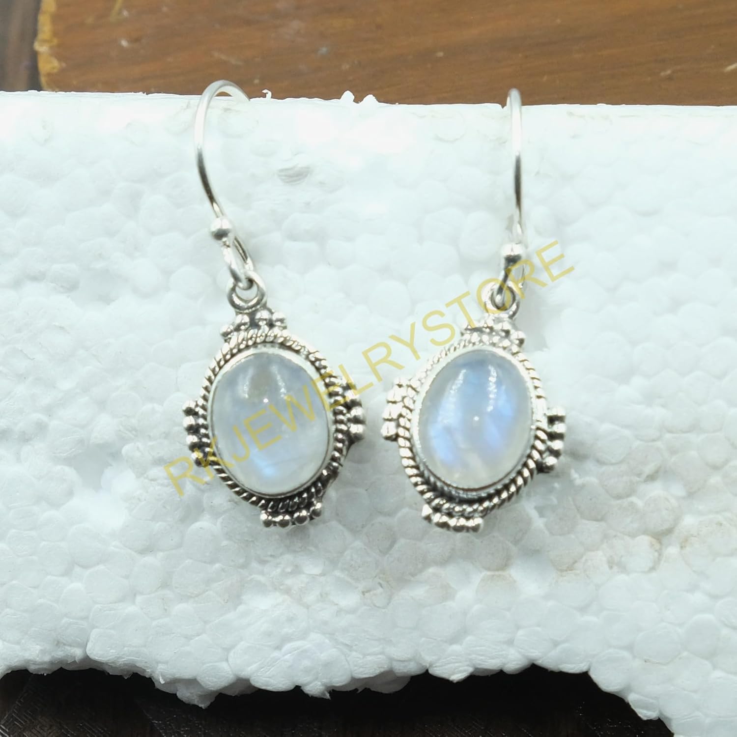 Blue Rainbow Moonstone Pure 925 Sterling Silver Handmade Design Drop Dangle Earrings Moonstone Jewelry Earrings For Women Birthday Anniversary Gift Jewelry For Wife Mom Girlfriend - Image 9