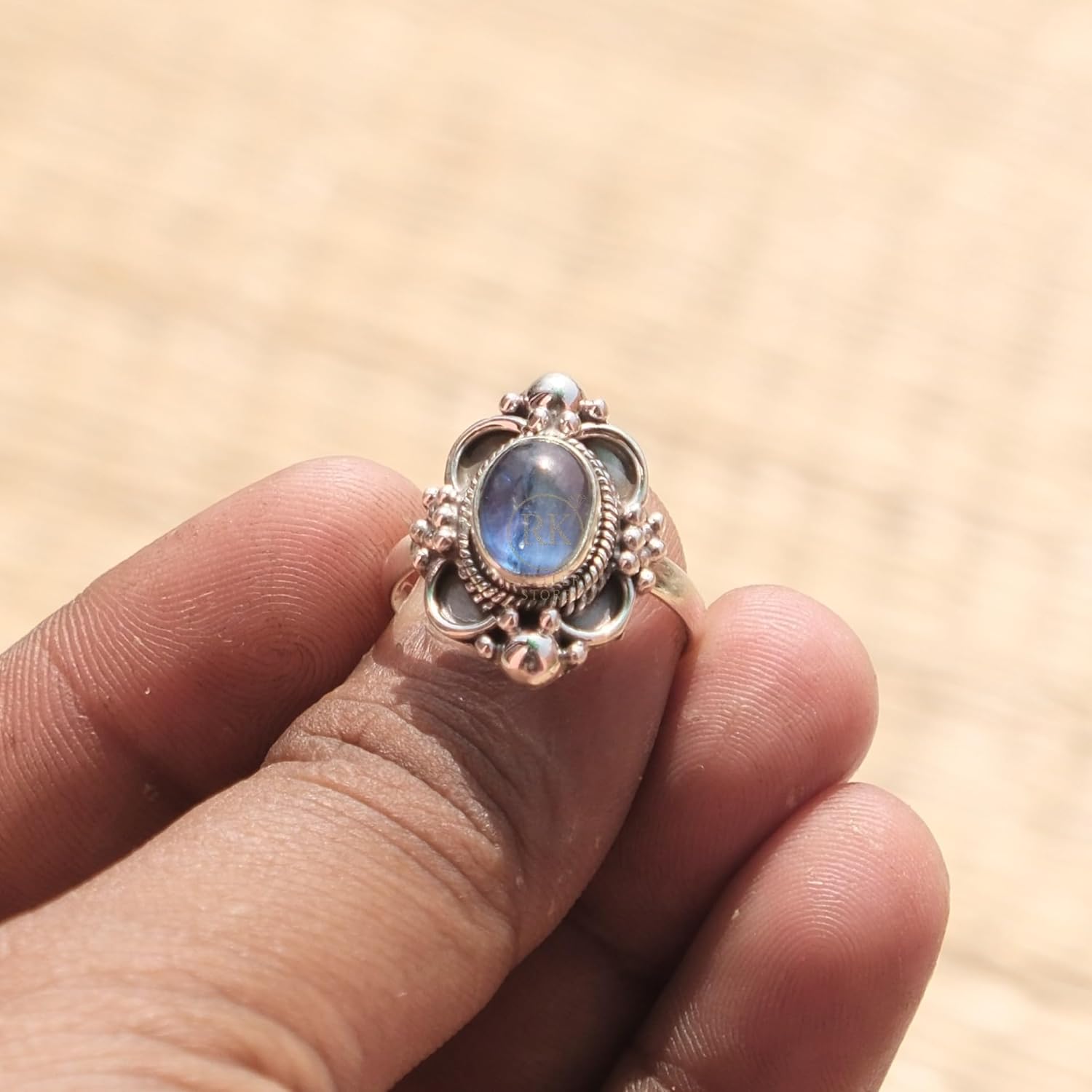 Blue Kyanite Gemstone Ring Pure 925 Sterling Silver Handmade Ring Promise Rings Kyanite Valentines Day Gift Jewellery For Girlfriend Women Her Him (U) - Image 3