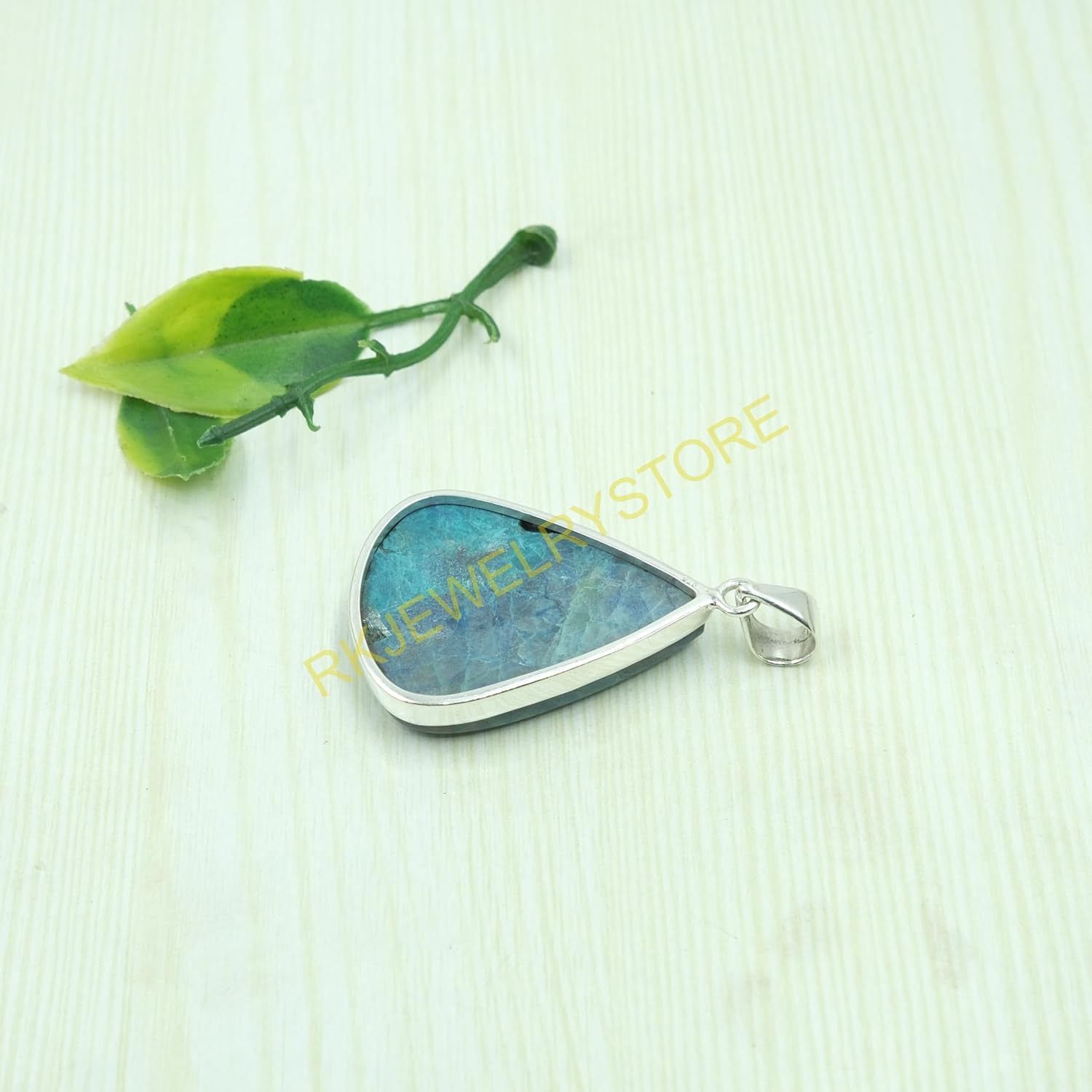 Blue Shattuckite Pendant Pure 925 Sterling Silver Pendant Statement Pendant Necklace Blue Stone Pendant Shattuckite Christmas Gift Jewelry For Her - Image 9