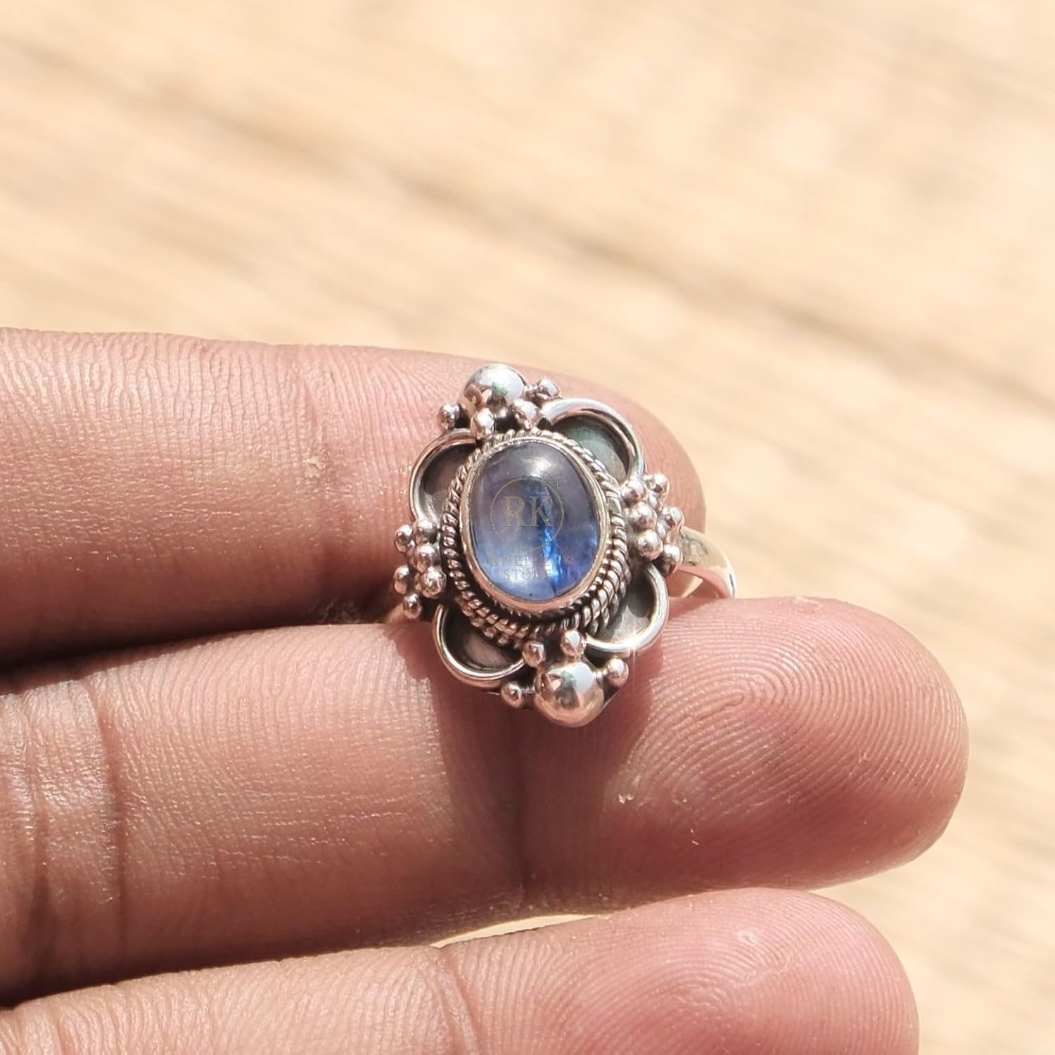 Blue Kyanite Gemstone Ring Pure 925 Sterling Silver Handmade Ring Promise Rings Kyanite Valentines Day Gift Jewellery For Girlfriend Women Her Him (U) - Image 2