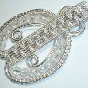 Bovira Fine Silver Crystal Quartz Handmade Pendant-Unique-Wire Woven-Pure Silver-Gift-Gift For Her
