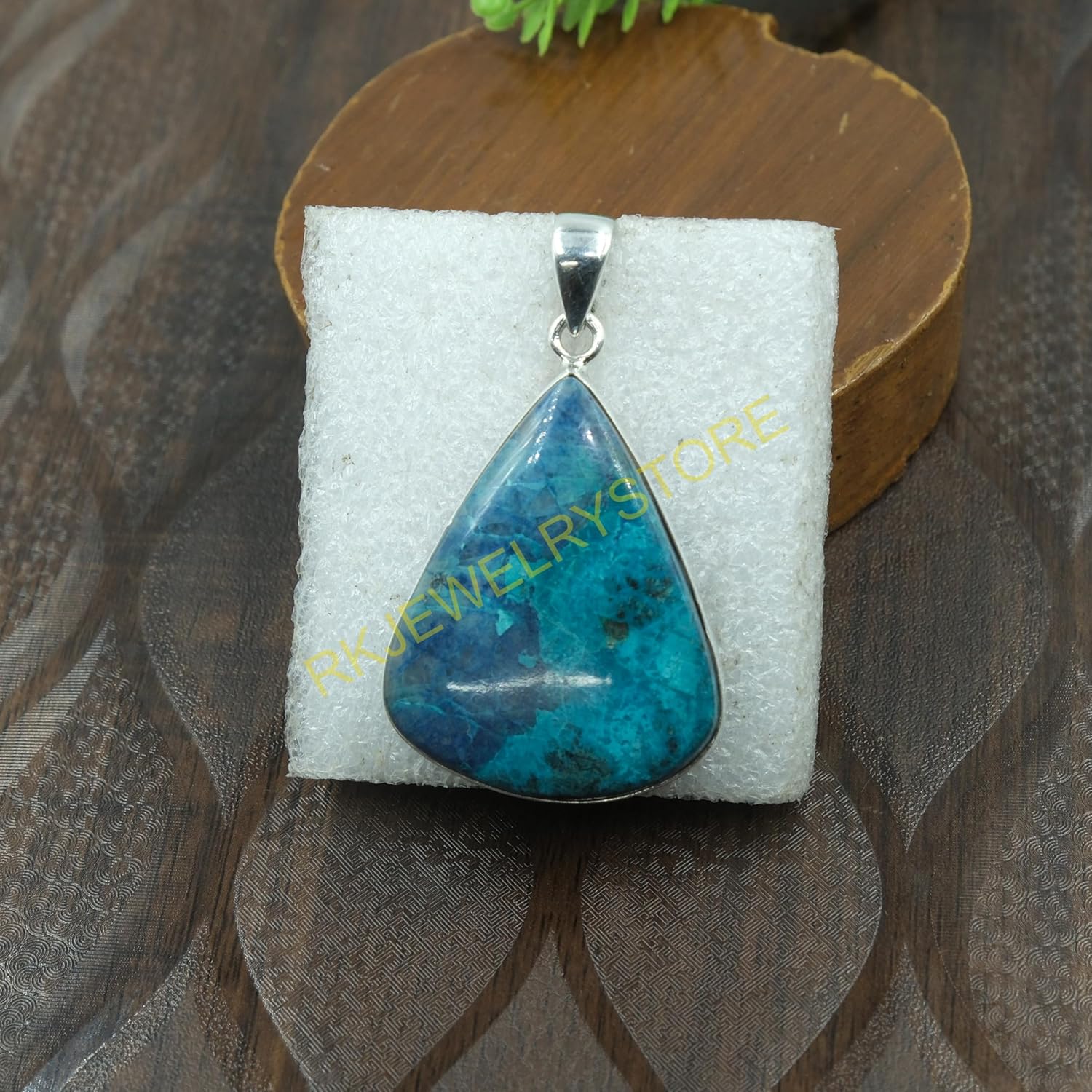 Blue Shattuckite Pendant Pure 925 Sterling Silver Pendant Statement Pendant Necklace Blue Stone Pendant Shattuckite Christmas Gift Jewelry For Her - Image 8