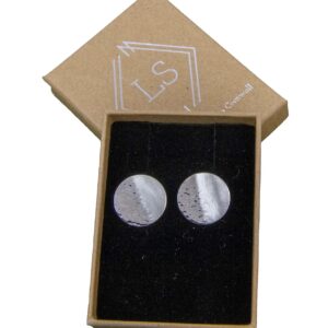 Disc stud sterling silver earrings - Silver every day earrings - large statement studs - Reflections on the Sea - sea inspired - handmade in Cornwall
