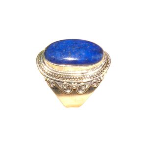 Lapis Lazuli Stone Pure 925 Sterling Silver Ring Handmade Stacking Ring Lapis Lazuli Jewelry Gift For Her (11.5)