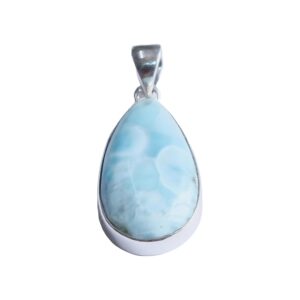 Blue Larimar Pure 925 Sterling Silver Handmade Statement Pendant For Women Gift Jewellery