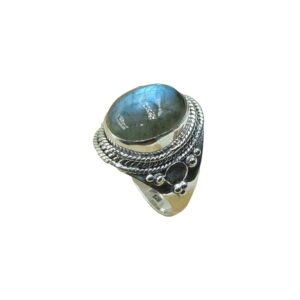 Blue Fire Labradorite Pure 925 Sterling Silver Handmade Ring Statement Design Ring Labradorite Jewellery Wedding Gift Jewellery For Women (J)
