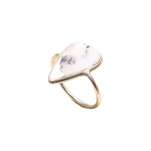 Dendrite Opal Pure 925 Sterling Silver Handmade Promise Ring Opal Gift Jewellery For Women (P)