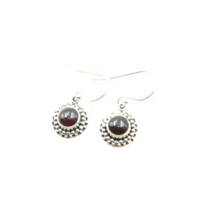 Garnet Pure 925 Sterling Silver Handmade Design Dangle Dangling Earrings Red Stone Earrings Anniversary Gift Jewelry For Women