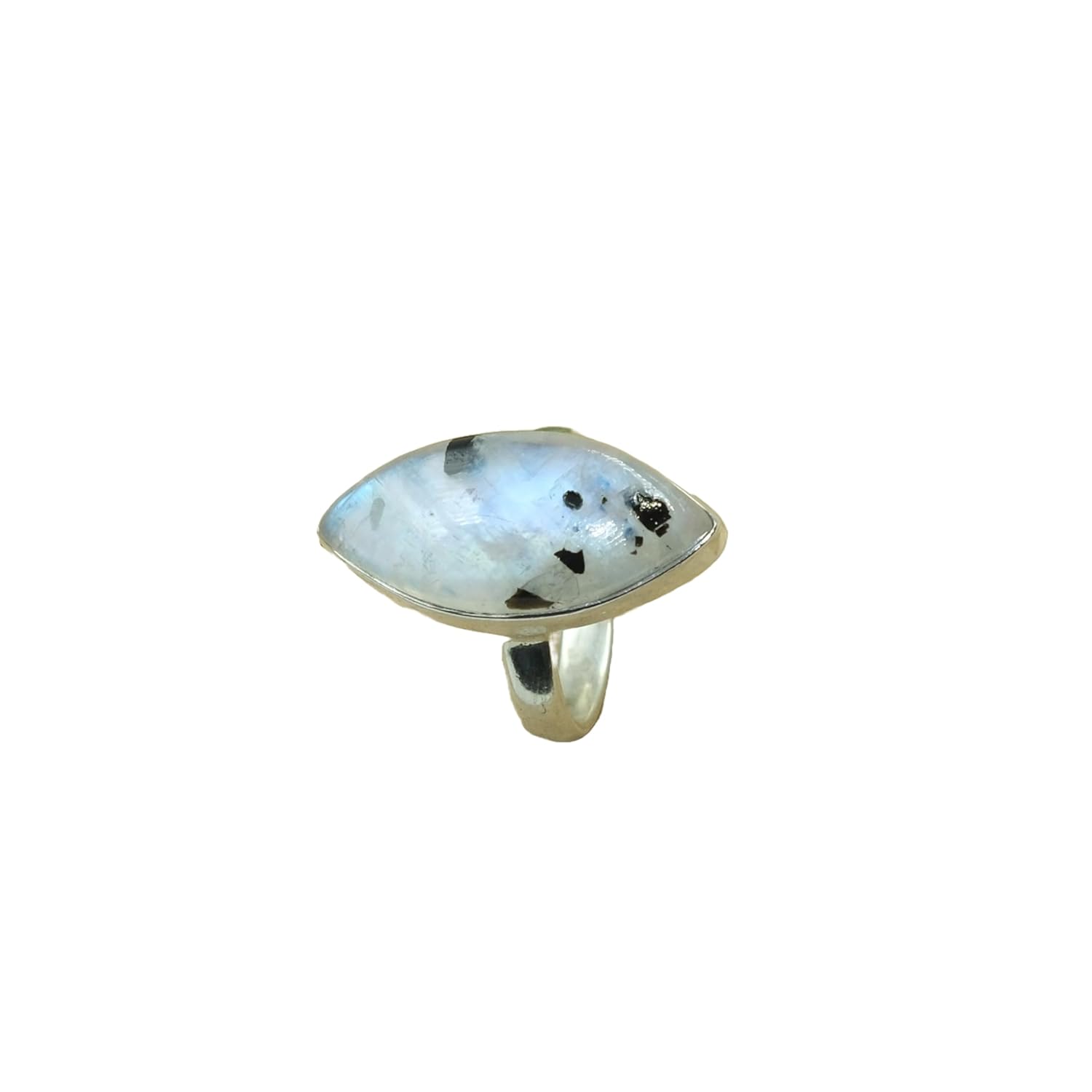 Black Tourmaline Moonstone Pure 925 Sterling Silver Handmade Statement Ring Tourmaline Moonstone Jewelry Gift For Women (K)