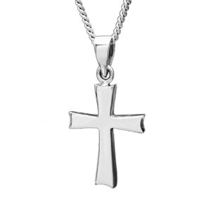 Genuine 925 Sterling Silver Personalised Plain Thick Cross Pendant Necklace/Gifts Ideas For Him, Her and Kids/Free Engraving Service/Quality Handmade Silver - KIMNKIM D4-2
