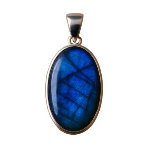Large Oval Blue Labradorite Pure 925 Sterling Silver Handmade Statement Pendant Gift Jewellery For Men And Women