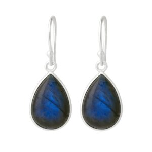 Blue Labradorite Gemstone Pure 925 Sterling Silver Handmade Earrings Labradorite Gift Jewellery For Women