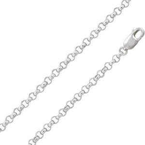 925 Sterling Silver 1.3/1.7/2.0/2.9/3.3 MM Belcher/Rolo Chain Necklace for Women Men Unisex - 16 18 20 22 24 26 28 30 32 34 36 38 40" Inch