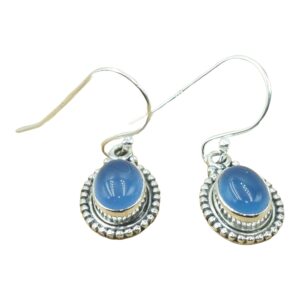 Blue Chalcedony Pure 925 Sterling Silver Handmade Dangle Earrings Chalcedony Jewelry Valentines Day Gift Jewelry For Women