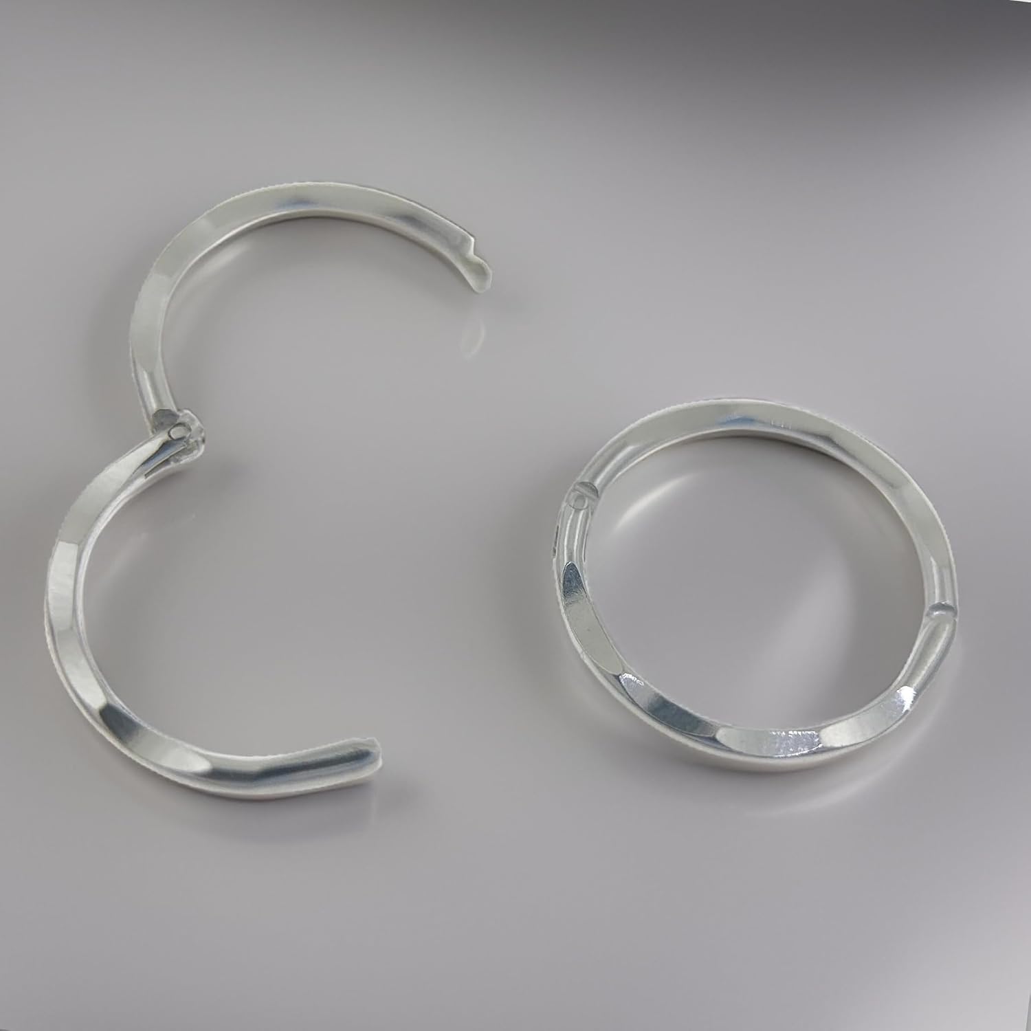 13MM Diamond Cut Square/Flat Edged Tube Half Hinged Sterling Silver Sleeper Hoop Earrings for Women Men Girls - Polished Unisex Round Hoop Earrings - Image 8
