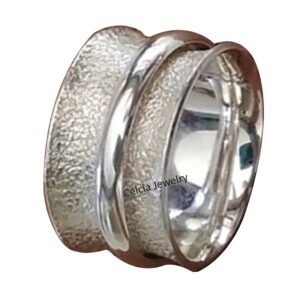 Beautiful Handmade Jewelry for Women Men, Meditation Spinner Ring, Pure 925 Sterling Silver Minimalist Dainty Wide Band Ring, Unique Giftable Ring, Proposal Ring (US Ring size 4)